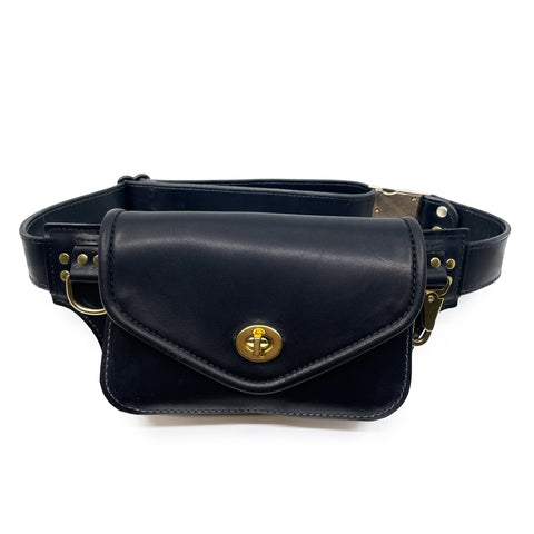 Obsidian Hip Pack with Brass Hardware - Readymade Freesize
