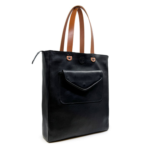 Ziggy Convertible Backpack Tote Obsidian and Chestnut