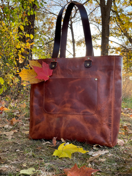 Ziggy Mini Convertible Backpack Tote Rust and Brown