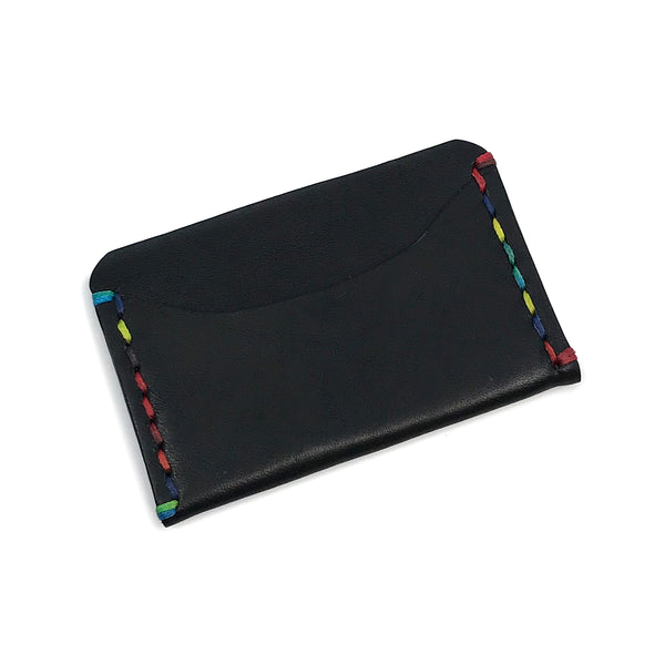 Horizontal Minimalist Wallet - Black Rainbow