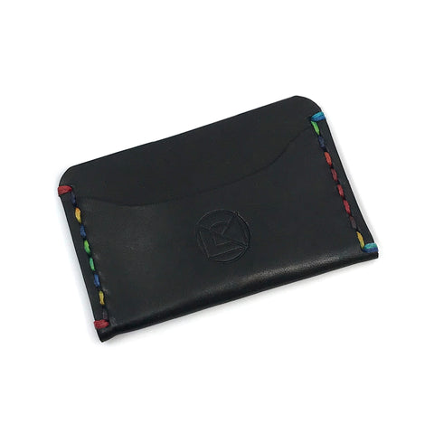 Horizontal Minimalist Wallet - Black Rainbow