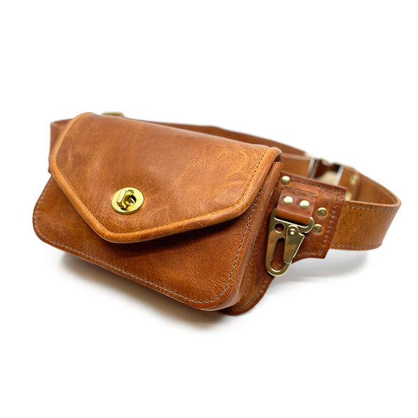 Honey Hip Pack with Brass Hardware  - READYMADE