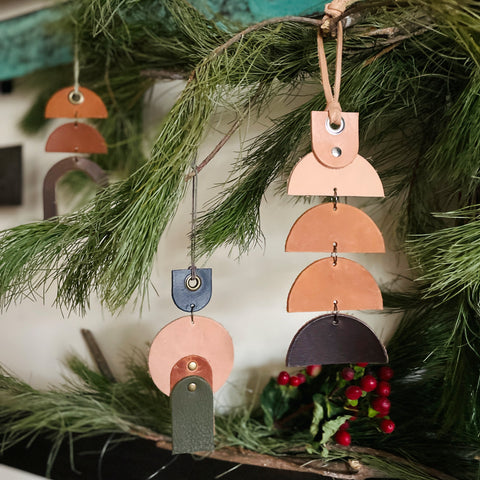 Sunrise Moonrise Leather Ornaments